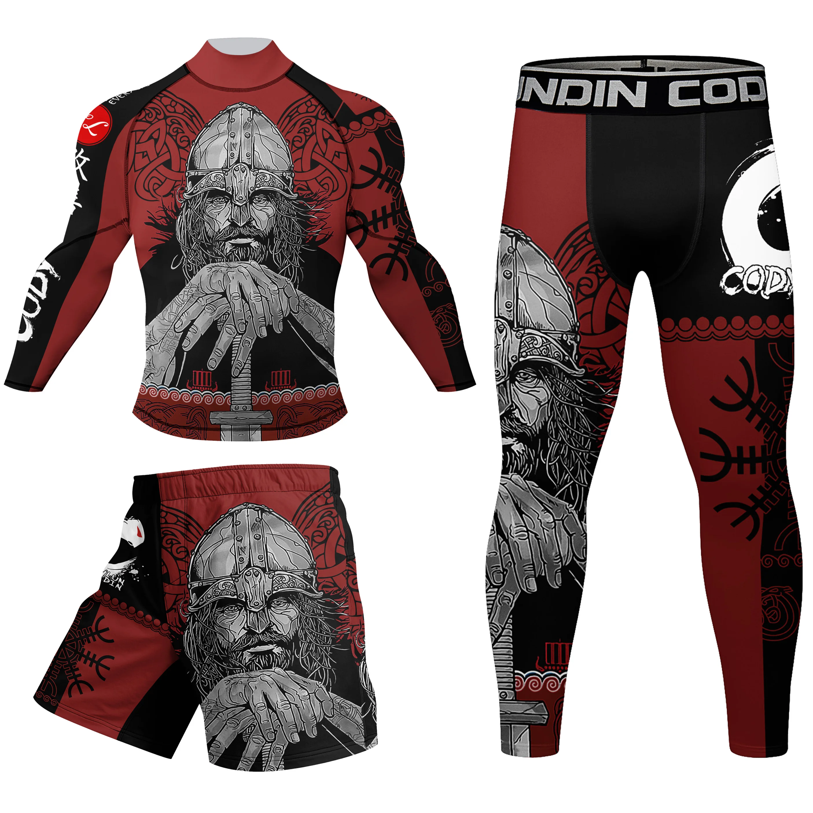 Strong Rubber Anti Men BJJ Rash Guards Jiu Jitsu Sublimation Printed Short Set Design Martial Art Clothing Compression Wear Suit