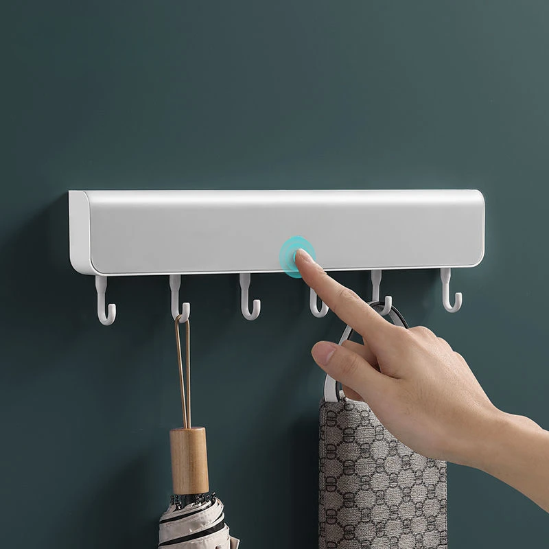 Hängende Garderobenständer hinter der Tür, Wandmontage, lochfreie Aufbewahrungshaken für Küche und Bad, praktische Kleidungs- und Hutablagen