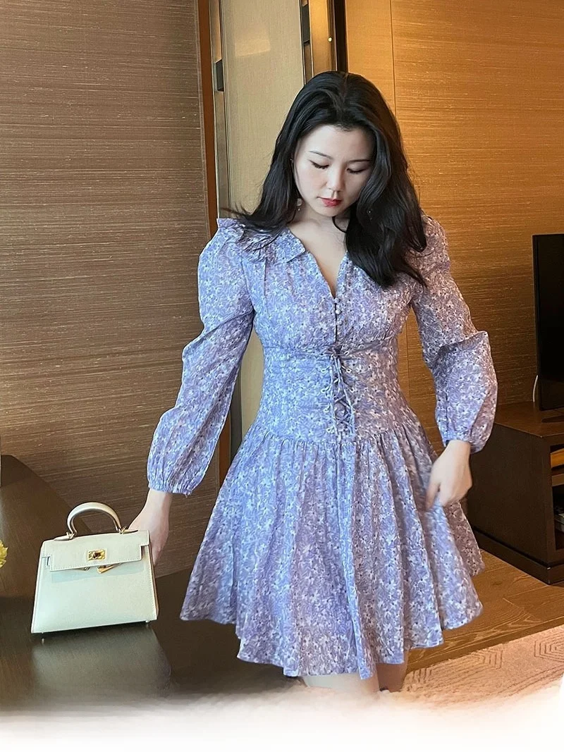 

Платье миди А-силуэта с цветочным принтом, на молнии, с высокой талией, повседневное, летнее, для полных женщин...