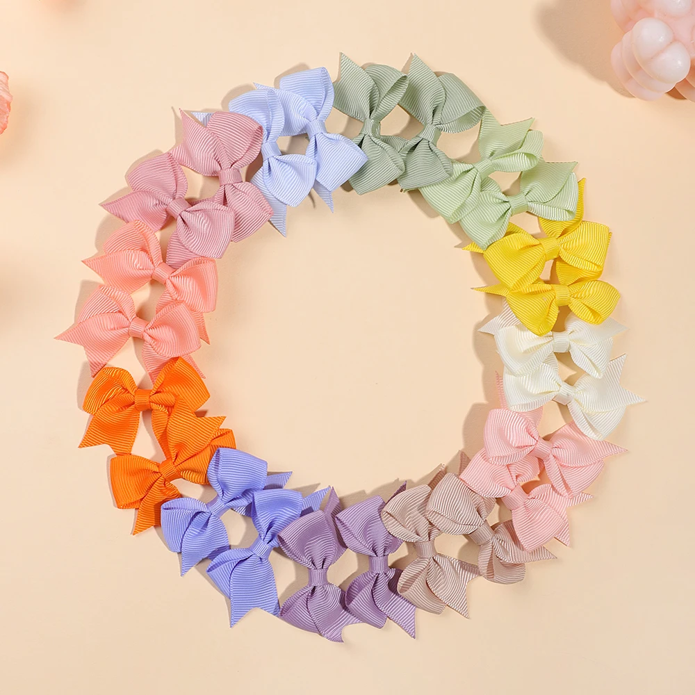 24pcs/set Bow Tail All Inclusive Hair Clips Cute Fashionable Solid color Hair Clips Headwear Hair Accessories Hair Clips