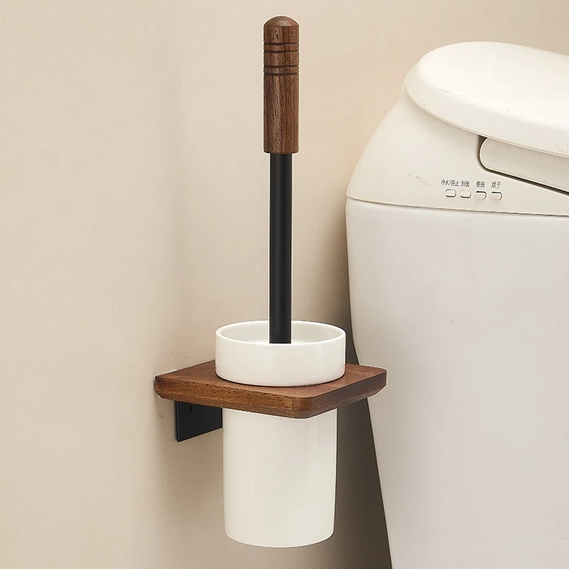 

Деревянный держатель для туалетной щетки для ванной комнаты, настенные щетки для унитаза, вешалки для хранения бытовой уборки, аксессуары для мытья посуды
