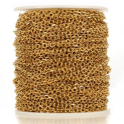 1meter Stainless Steel 18K Gold Plated Cross Chains for Diy Jewelry Making Bracelets Necklaces Accessories Supplies Wholesale