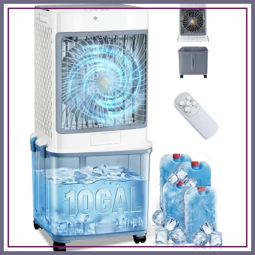 Portable Air Conditioner, 10 Gal Evaporative Cooler for Room, No Window Needed — Portable