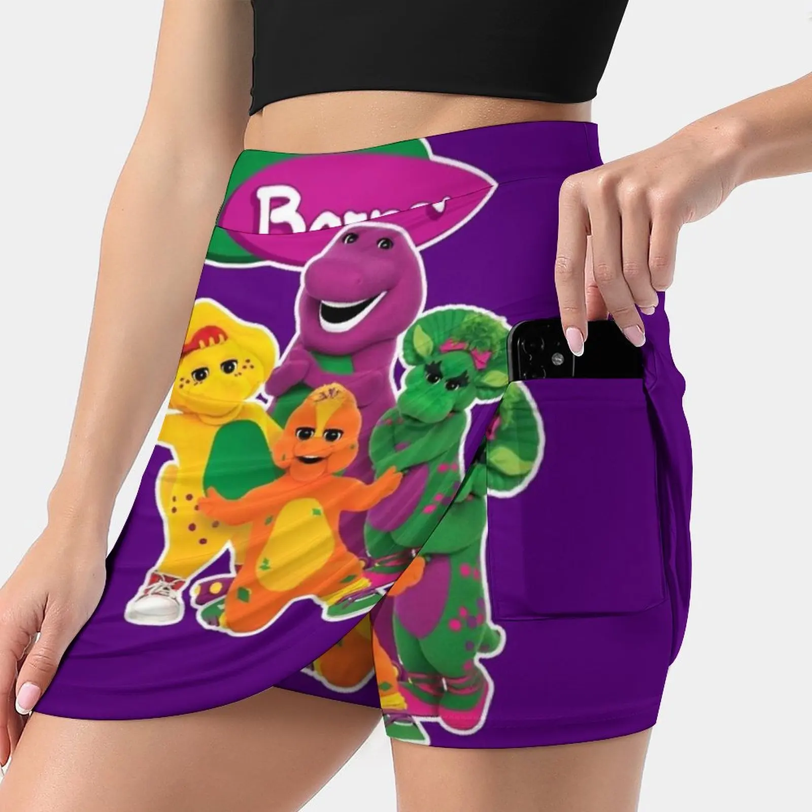 Barney The Dinosaur And Team Skirts Woman Fashion 2022 Pant Skirt Mini Skirts Office Short Skirt Barney The Dinosaur Barney