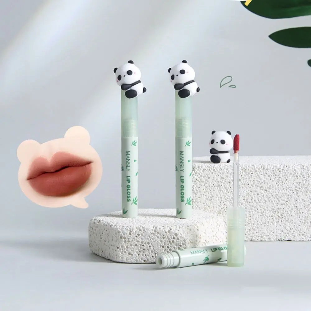 Skin-friendly Waterproof Panda Lipstick Natural Non-Stick Lip Gloss Silky Matte Velvet Lip Glaze Lip Makeup