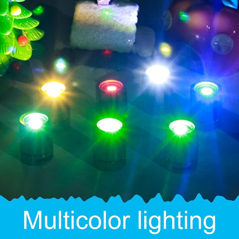 Miniluces en miniatura para casa de muñecas, 42 piezas, 7 colores, funciona con pilas, pequeñas luces Led para manualidades (coloridas)