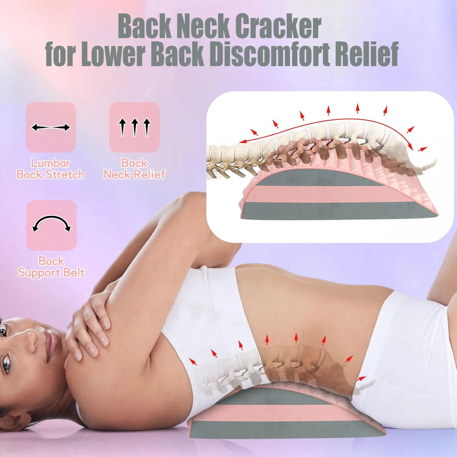 

Back Relief Pillow Pad Treatment Stretcher Chronic Lumbar Support Herniated Disc Posture Corrector Pillow Cushion Brace Home Gym
