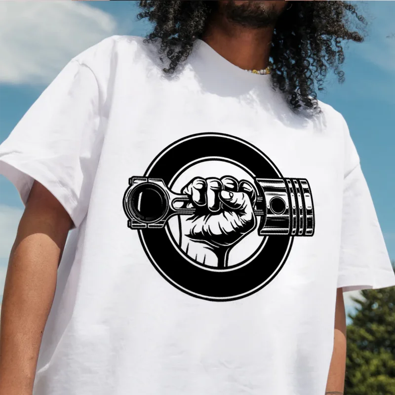 دراجة نارية رجالي تي شيرت موضة جديدة 100% القطن الرجال قصيرة الأكمام الطباعة س الرقبة عادية تي شيرت تي شيرت علوي