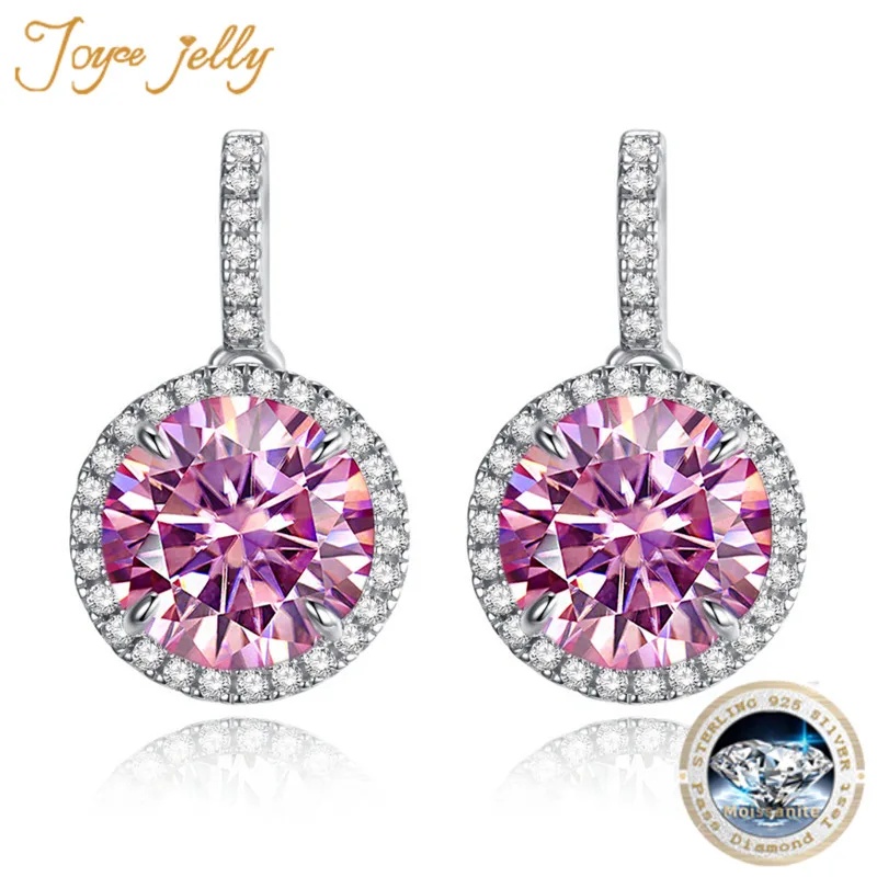 

JoyceJelly Luxury 2X 5 Carat Moissanite Earrings S925 Sterling Silver Jewelry For Women 15 Color Choice 8H8A Cut VVS1 Excellent