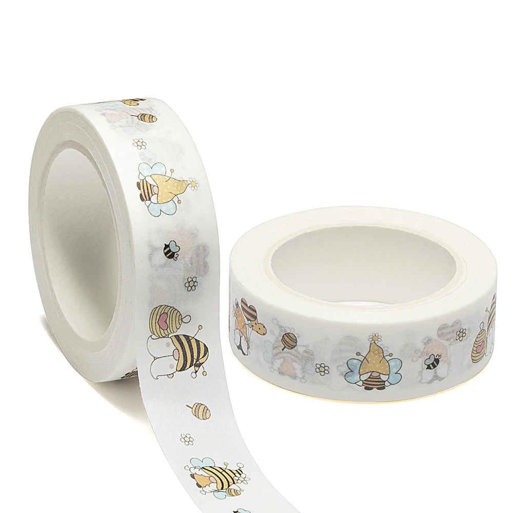 

NEW 1PC 15mm x 10m Draw Bumble Bee Gnomes Catoon Washi Tape Scrapbook Masking Adhesive Washi Tape Stationery