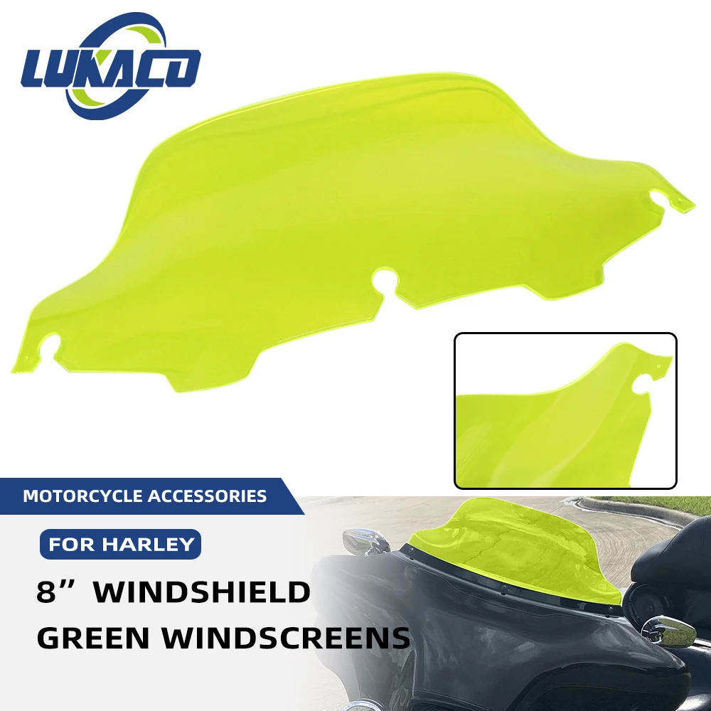 

New Windshield Cover Motorcycle 8" Fairing Windscreens ABS For Harley Road Glide Ultra FLTRU CVO Custom FLTR FLTRX 1994-2013