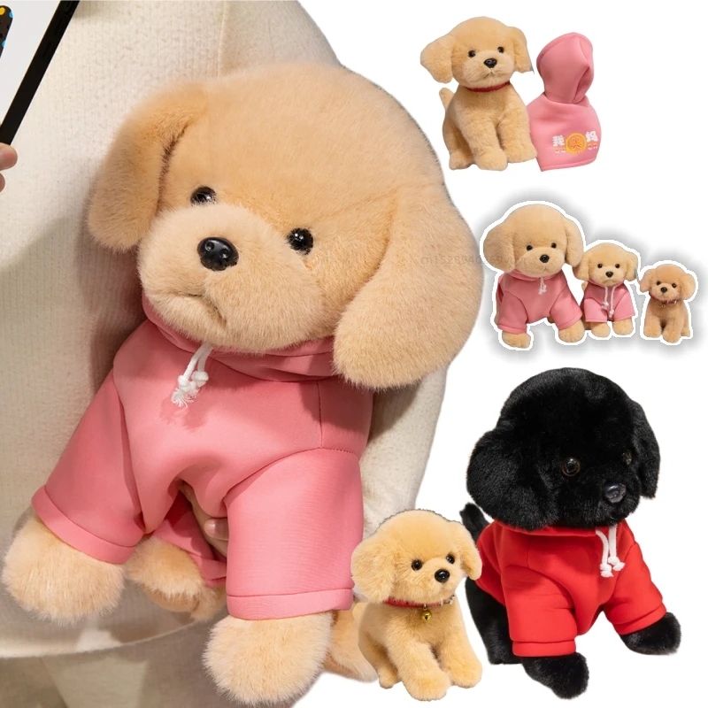 

Creative Simulation Labrador Dog Wear Hoodie Plush Animals Toy Realistic Puppy Dolls Stuffed Soft Toys Birthday Gift Car Decor