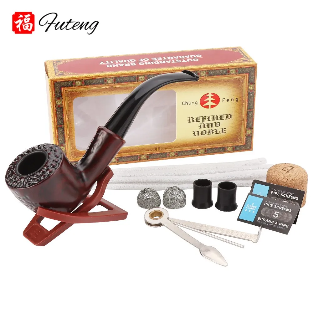 

Portable Tobacco Pipe Set Resin Bent Pipe Cigarette Filter Herb Mini Curved Smoke Pipe Beginner Exquisite Smoking Accessories