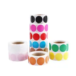 White code Round Stationery 1 Inch 500 Pcs /Roll Color Labels Stickers Chroma Label Stickers Mark stickers Dot Labels Stickers