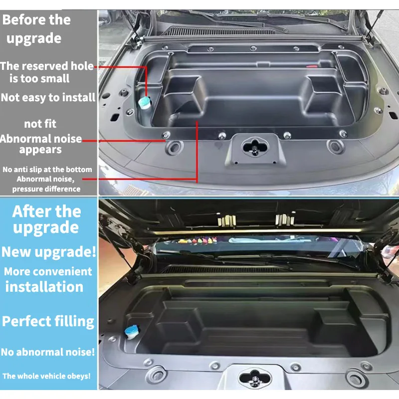 For Leapmotor C10 C16 EV 2024 Car Front Trunk Storage Box Newest Front Trunk Organizer Engine Hood Storage Box Accessories