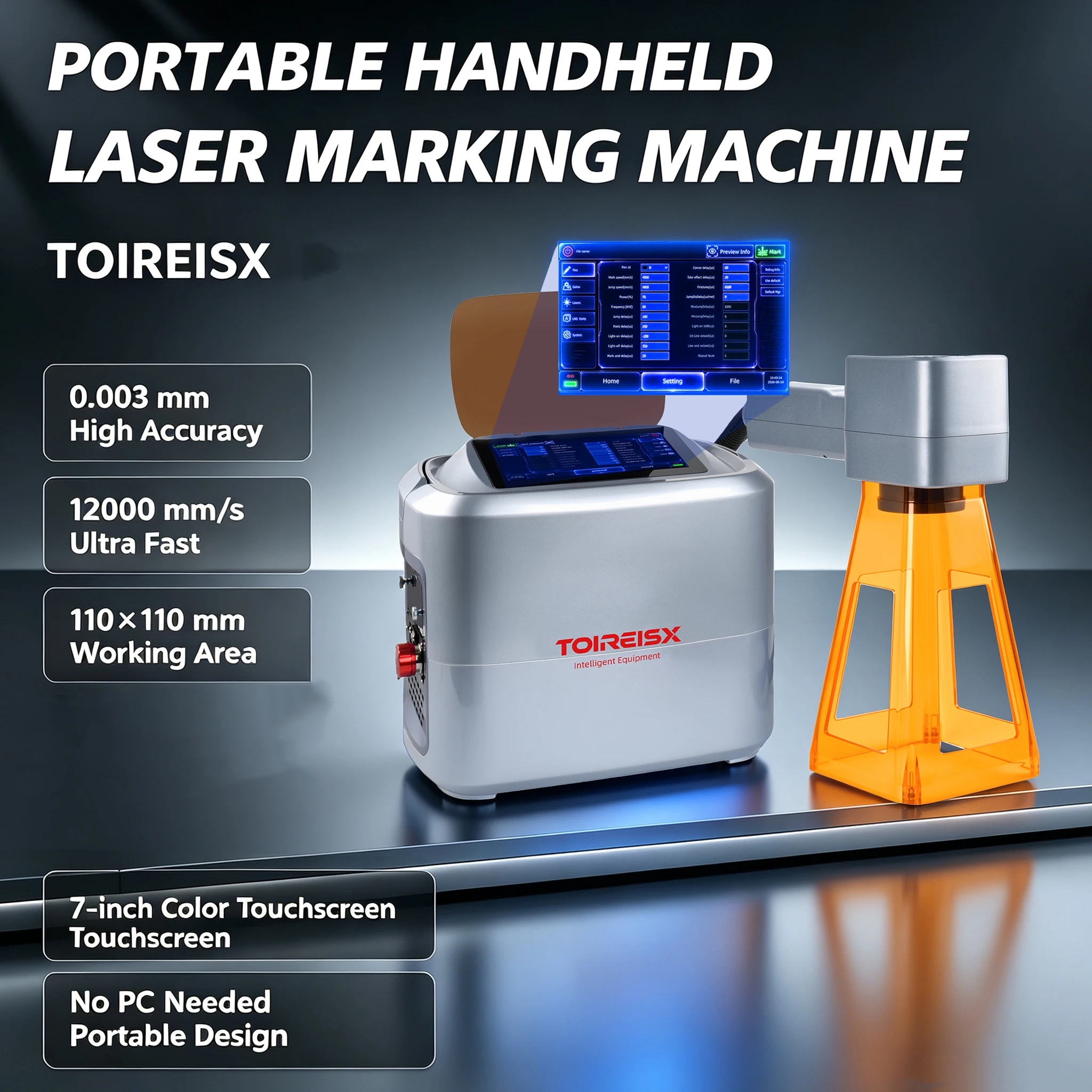 Laser Marking Machine - TOIREISX 10W Handheld Fiber Laser Marking