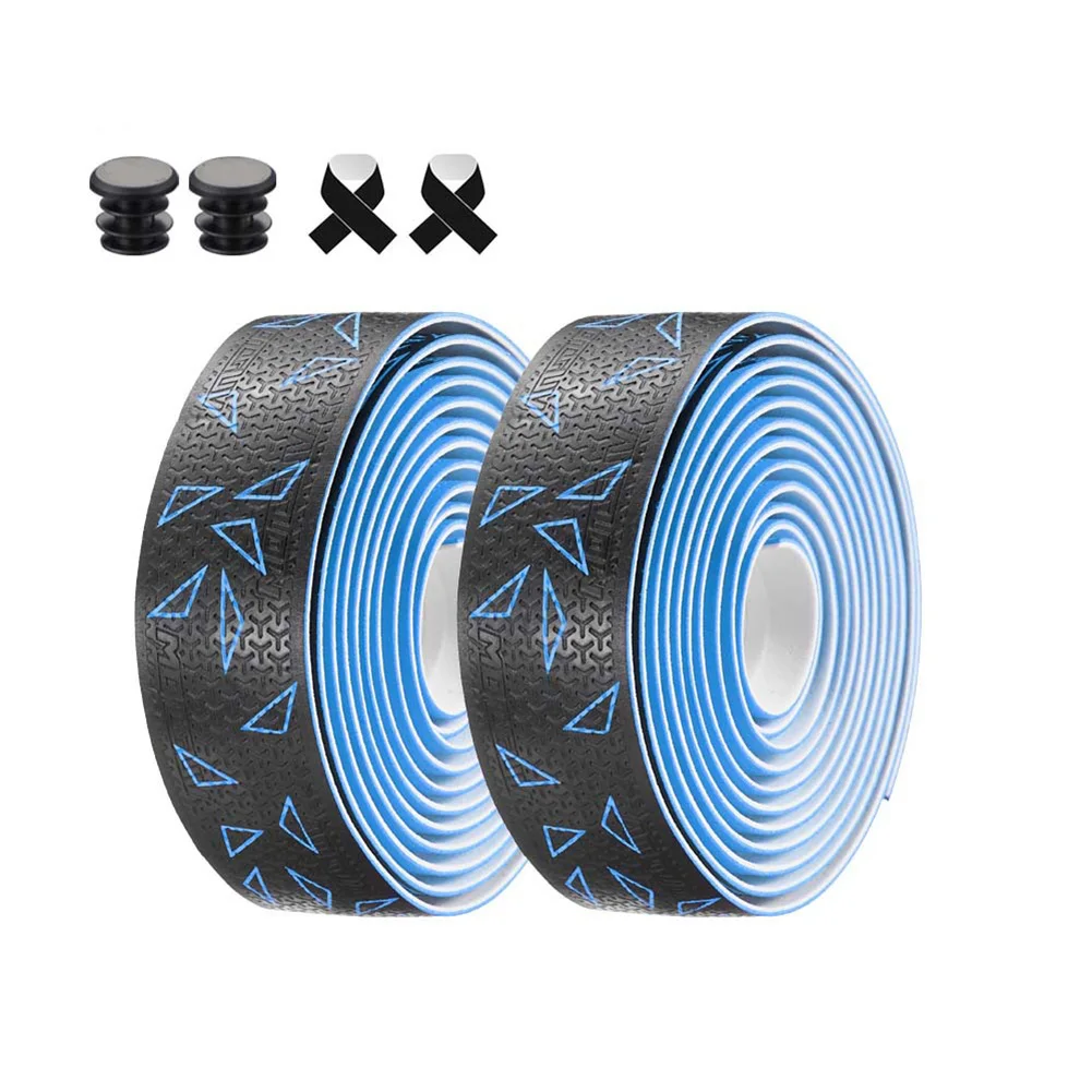Fitas para guidão de bicicleta com gradiente duplo, fitas para guidão de bicicleta com brilho leve, pu adequado para guidão de bicicleta de pesca