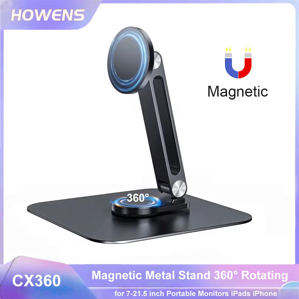 

Magnetic Metal Stand 360° Rotating Bracket Universal Holder for 7-21.5 inch Portable Monitors iPads iPhone