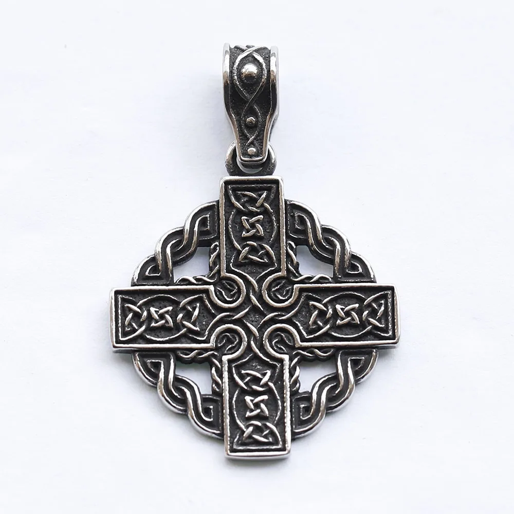 2023 New Creative stainless steel Design Viking Celtic Knot Pendant Necklace cross Amulet Jewelry for Gift free shipping
