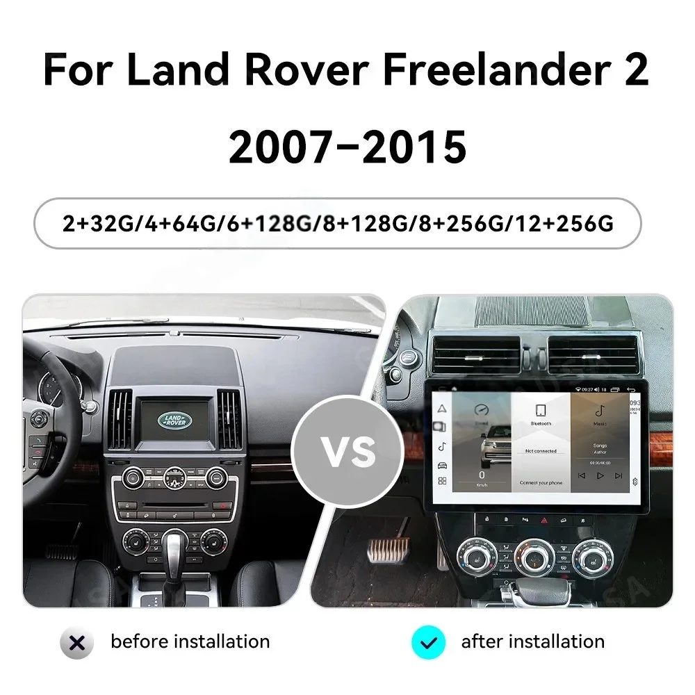 Lecteur vidéo multimédia Android autoradio pour Land Rover Freelander 2 2007-2015 Radio CarPlay stéréo Auto Bluetooth GPS 4G WIFI