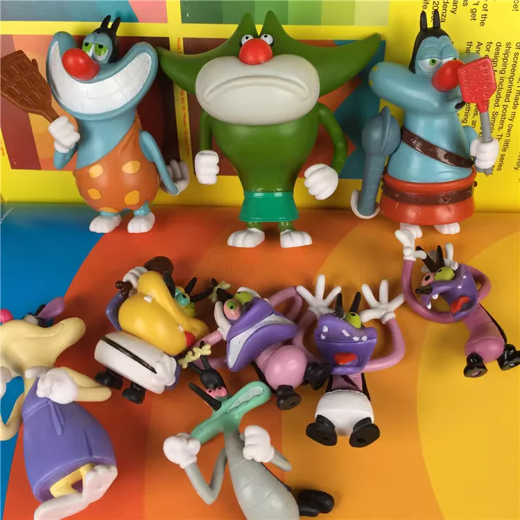 7-8cm cartoon Oggy et les cafards action figure doll PVC collection model for kids toy