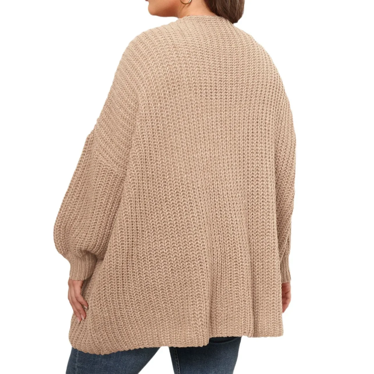 Plus Size Sweter Kardigan Odzież Damska Jesień i Zima Nowe Grube Włosy Igła Moda Luźny Sweter Na Zewnątrz