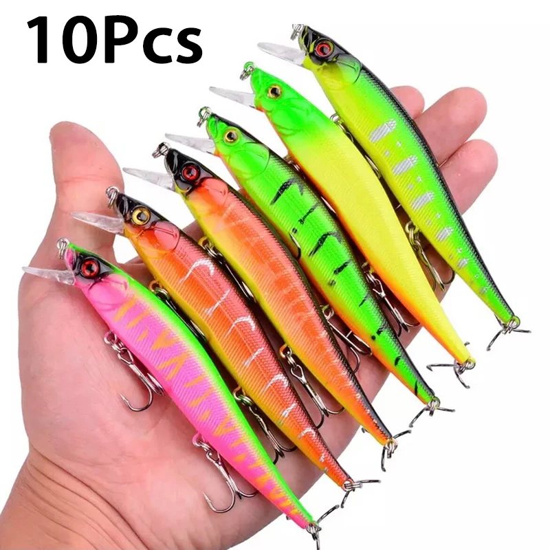 Fishing Lure 11.5cm/14g Artificial Bionic Swing Hard Bait Tackle 3D Eyes Hook Wobbler Carp Fishing Pesca for Bass Pike 5/10Pcs