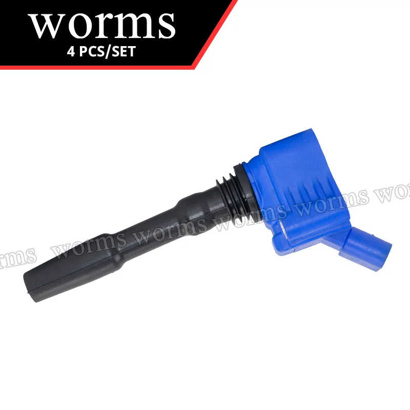 Worms Upgrade Ignition Coil Racing 4Pcs For Audi A3 Q5 VW Golf Passat 2.0T EA888 GEN3 06H905110L bobina encendido vw