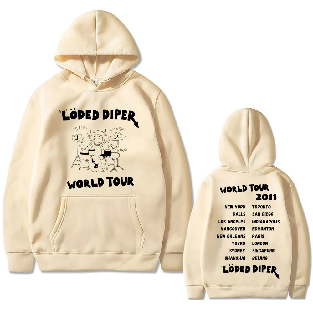 Loded Diper World Tour Sudadera con capucha para hombres y mujeres, Sudadera con capucha de gran tamaño, ropa de calle Vintage, Diary of A wipy Kid, Hip Hop