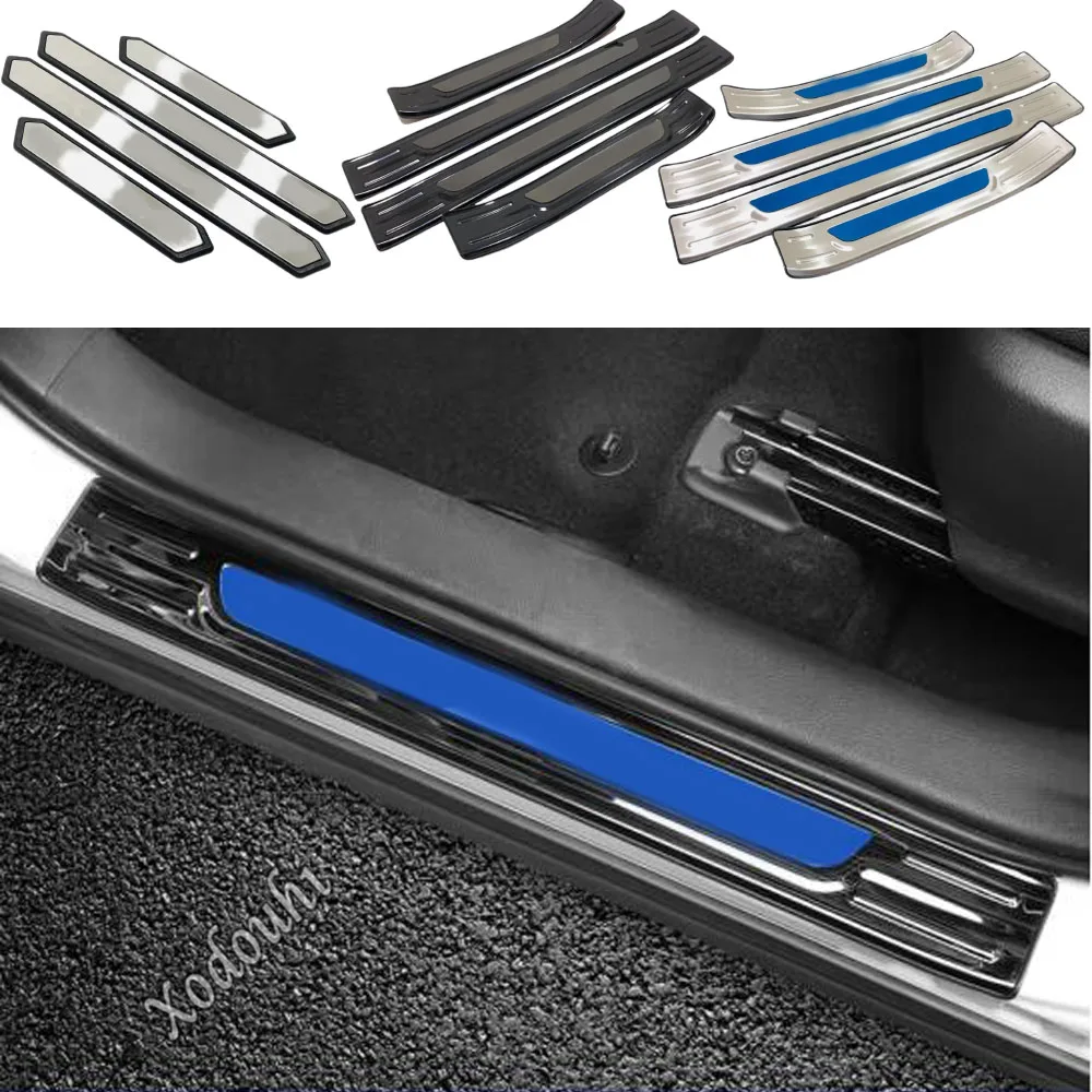 Steel External Door Sill Scuff Plate Cover Frame Threshold Strip Pedal Accessories For Toyota Corolla Cross XG10 2022 2023 2024+