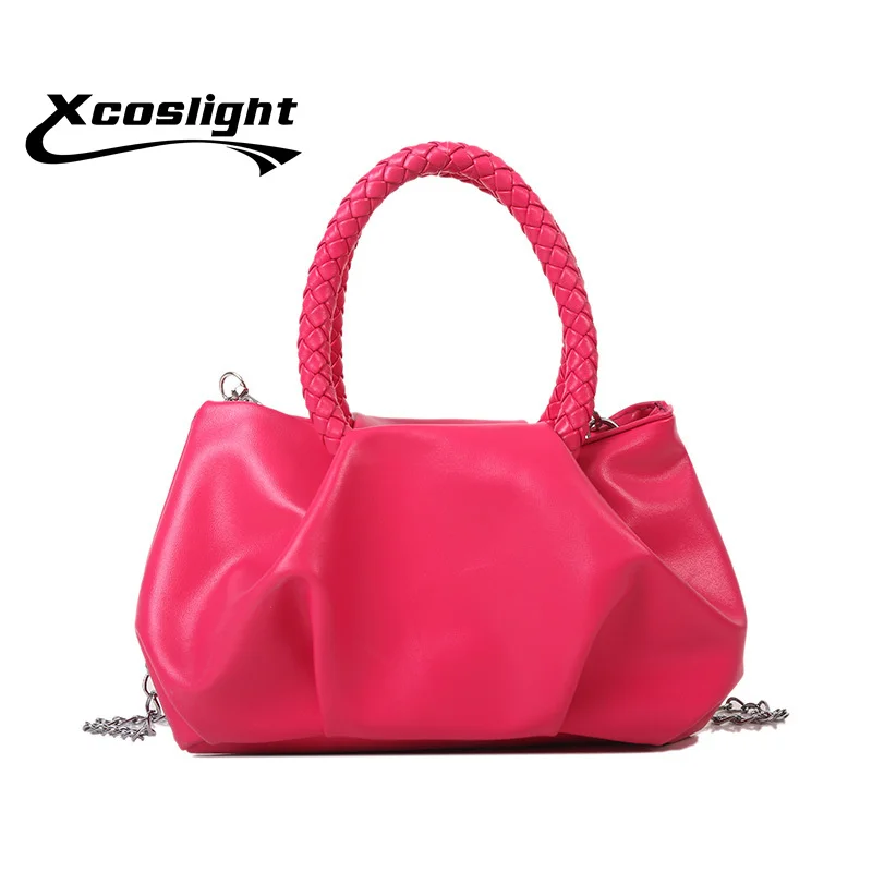 

Ladies Soft Cloud Handbags 2023 Fashion Classic Candy Color Ladies Knotted Armpit Round Hobo Arc High-texture Casual Handbag