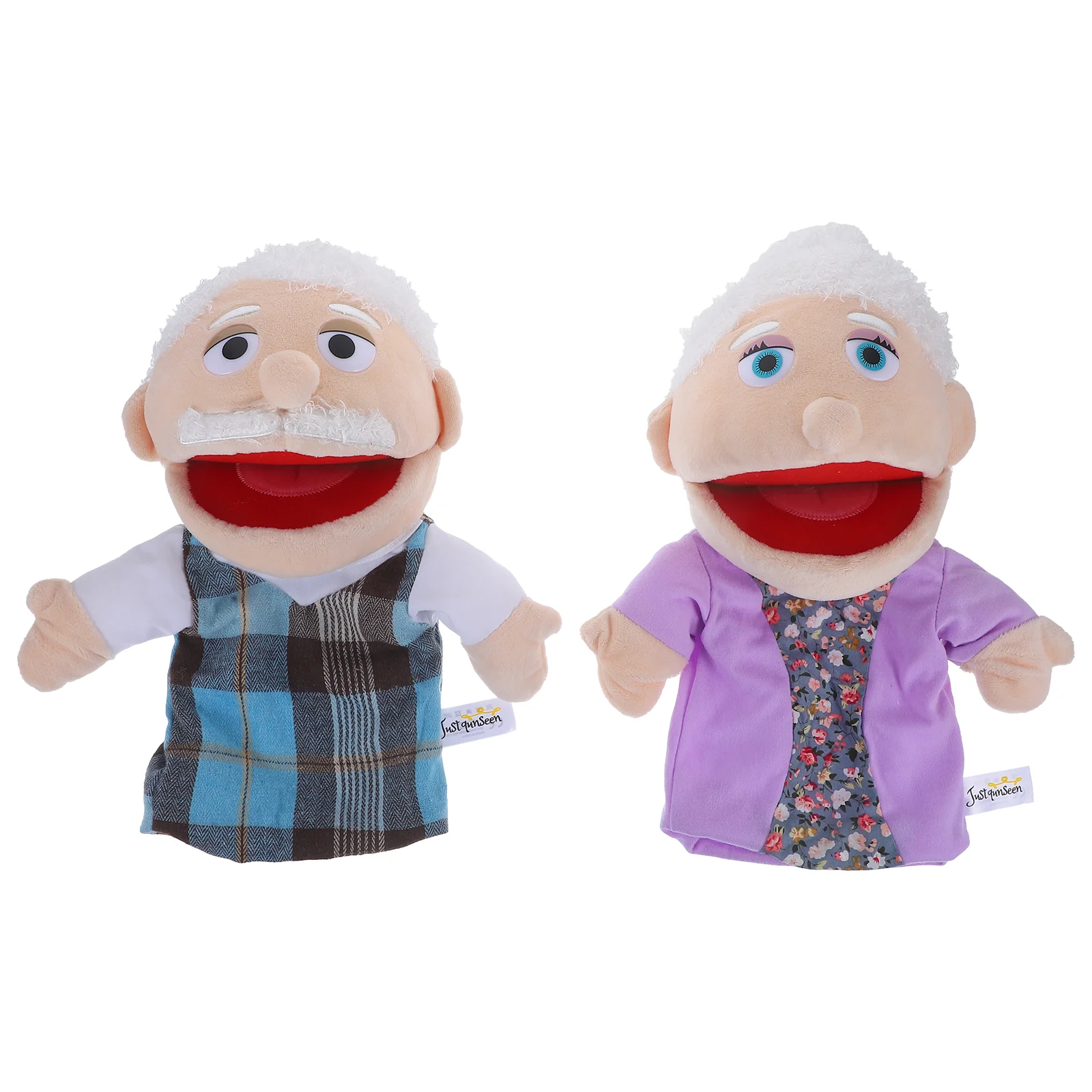 2 Pcs Character Hand Puppet Babies Dolls Children Lifelike Figure Toy Manual Puppets for Adults Cotton Kids Realistic