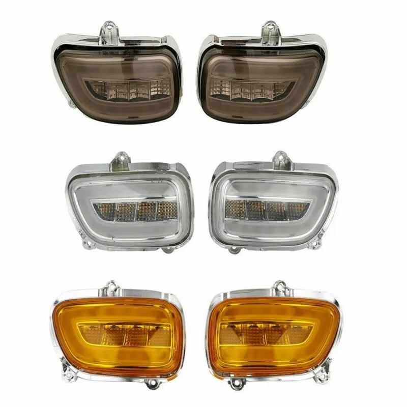 Motorcycle Front LED / Bulbs Turn Signals Indicator Lights For Honda Goldwing GL1800 2001-2017 F6B 13-17 Clear/ Smoke/Orange