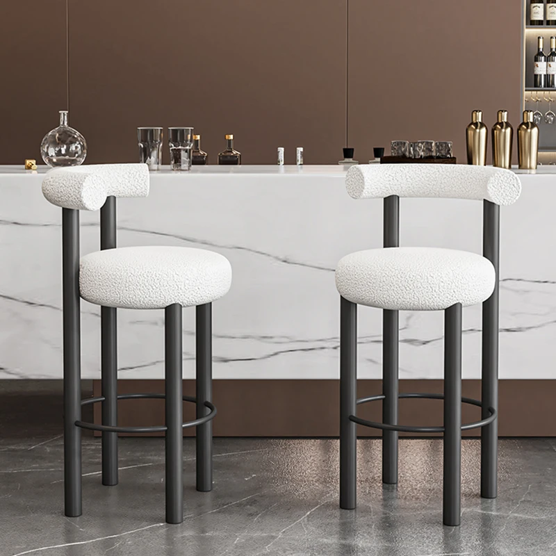 Nordic Luxury Bar Chairs High Quality Cushion Minimalist Living Room Bar Stool Simple Modern Cadeiras De Jantar Hotel Furniture