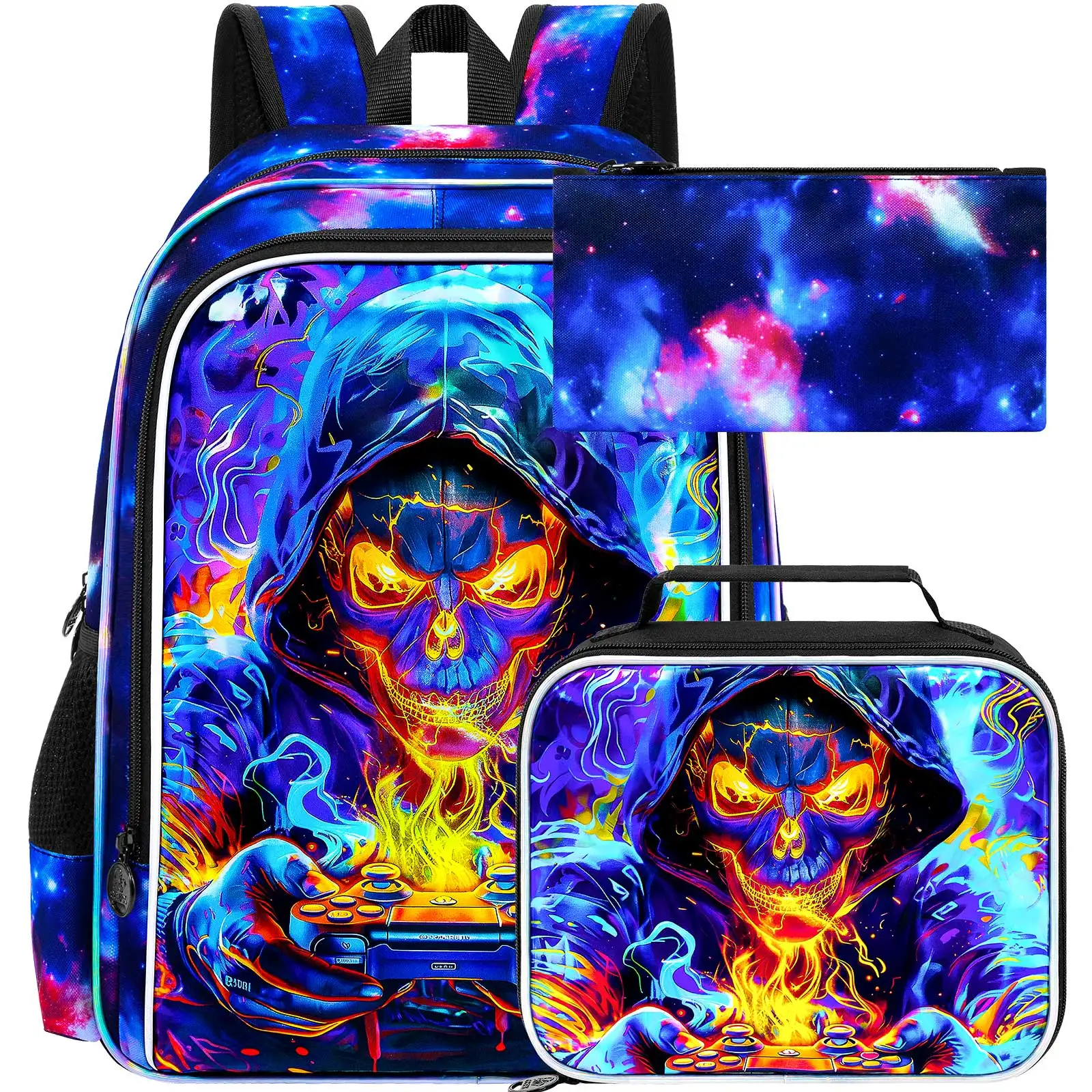 

3PCS Backpack for Boys, 16" Kids Bookbag and Lunch Box, Preschool Backpacks for Elementary
