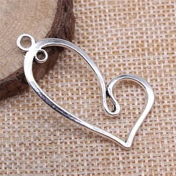 WYSIWYG 5pcs 41x20mm Hollow Charms Heart DIY Heart Charms Hollow Hollow Heart Charm For Jewelry Making