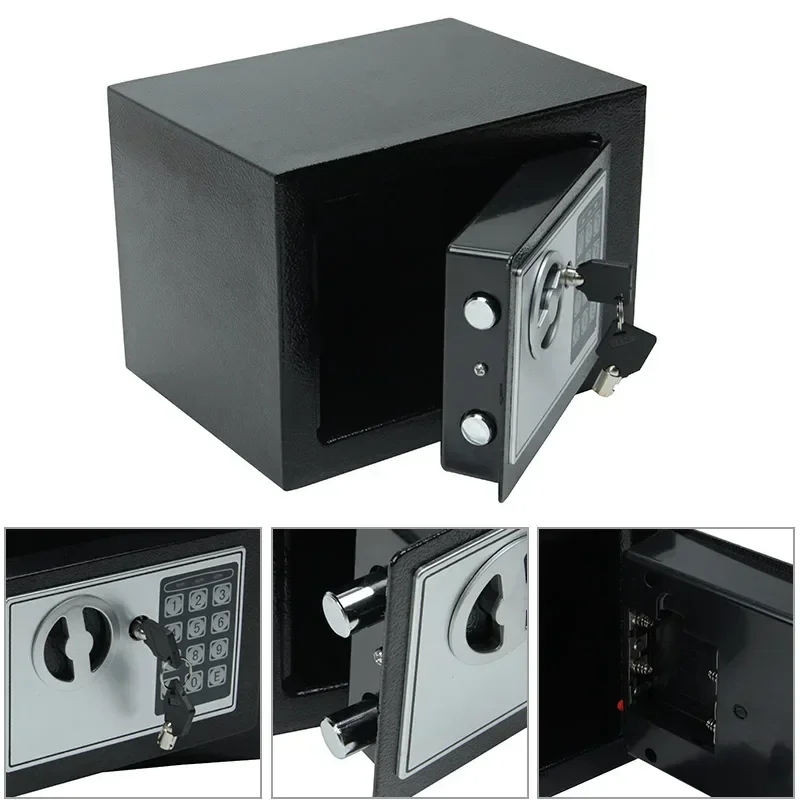 Digital Safe Box Mini Steel Safes Money Bank Small Household Password Key Safety Security Box Keep Cash Jewelry Document