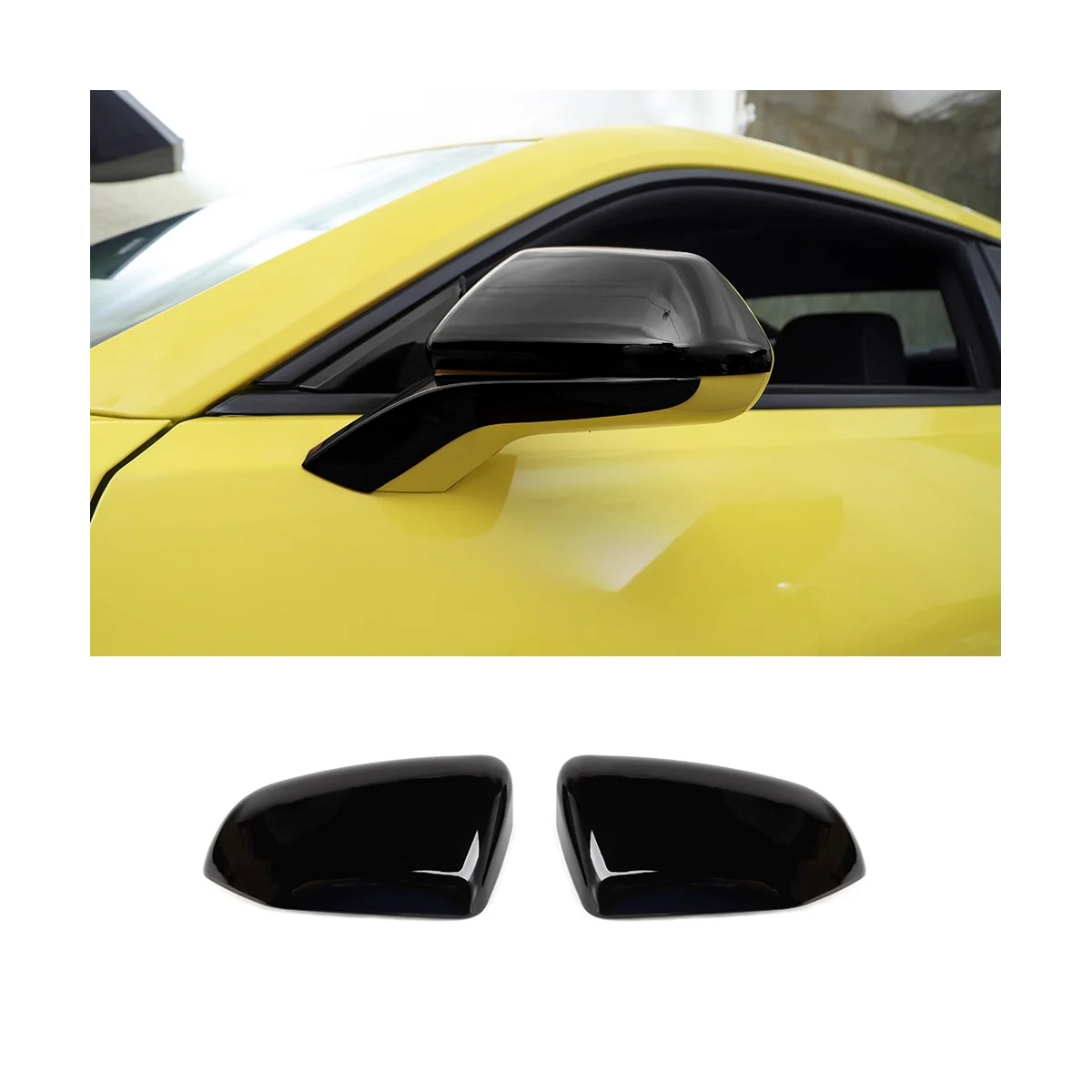 Side Door Rear View Mirrors Cover Rear View Mirror Caps Trim for Chevrolet Camaro 2017-2022 Accessories - ABS Black