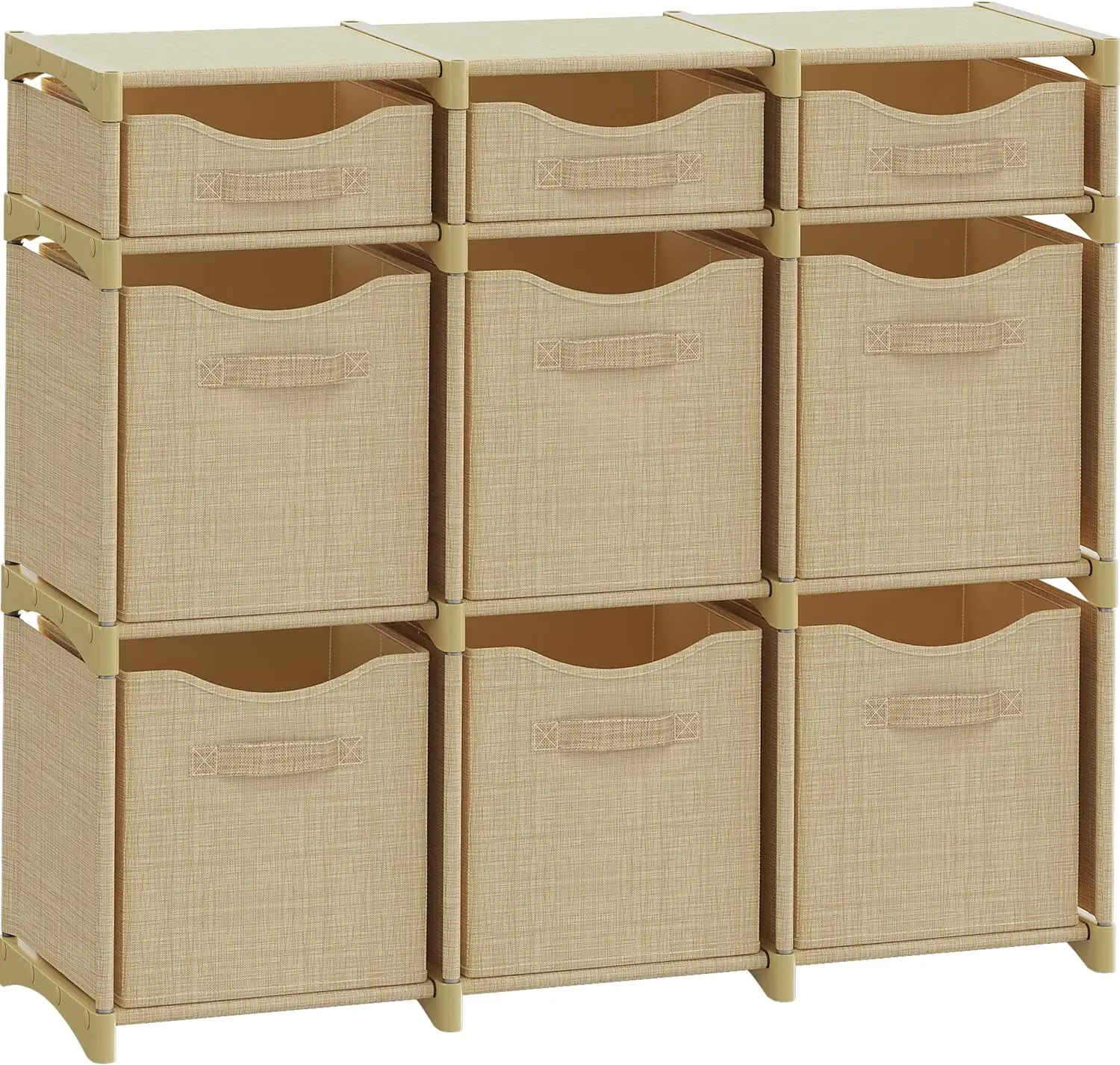 

9 Cube Closet Organizers And Storage | Includes All Storage Cube Bins | Easy To Assemble Closet Storage Unit With Drawers