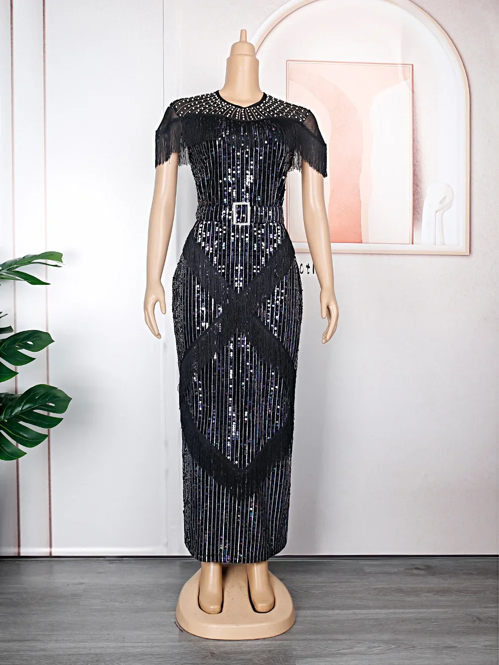 Formal Occasion Dresses Elegant Luxury Beading Crystal Tassel Party Evening Wear for Women 2024 Summer Long One Piece Dress Gown