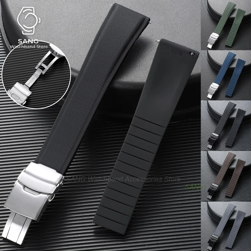 20mm 21mm 22mm Fluoro Rubber Watch Strap FKM Quick Release Universal Men Women Sport Watchband for Omega for Rolex Bracelet Belt