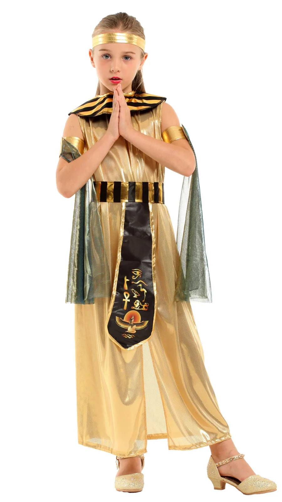 Kids Girl Arabic Egyptian Princess Costume Egypt Cosplay Clothes Children Fancy Dress for Christmas Carnival Halloween G-0367