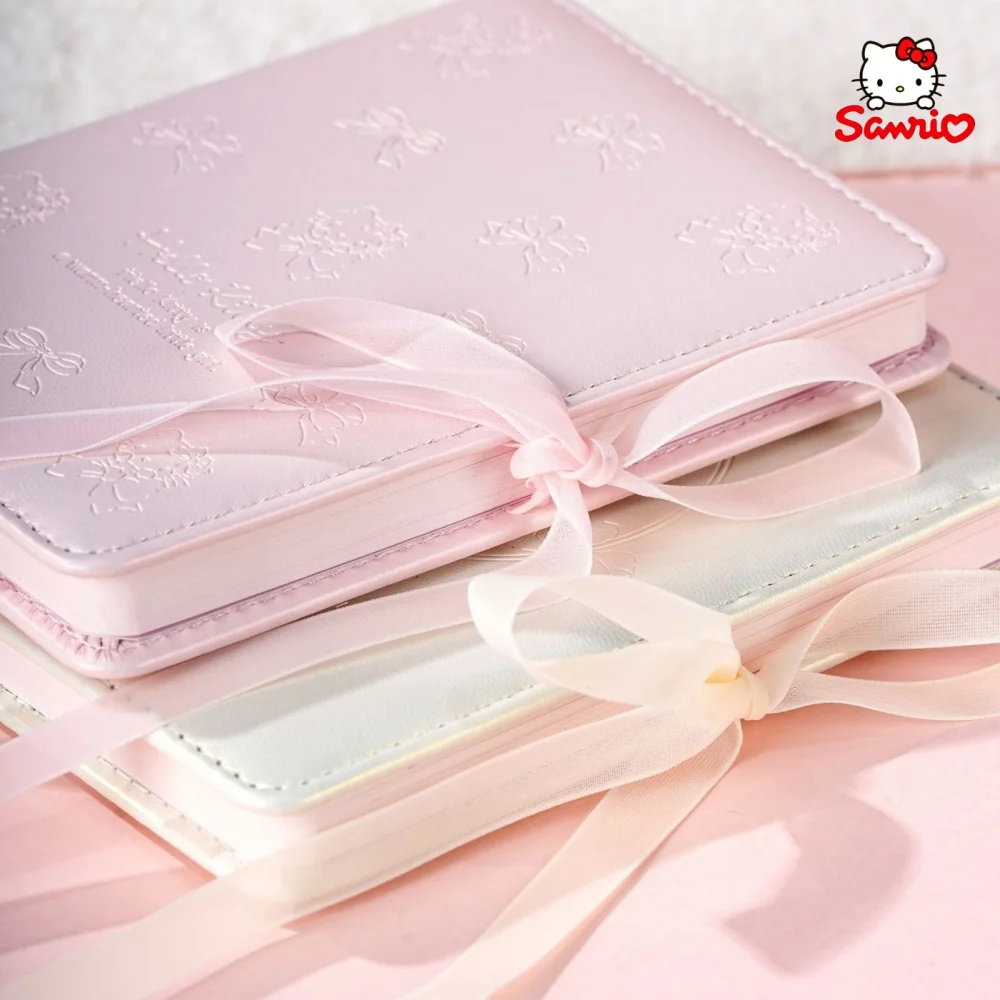 Genuine Hello Kitty PU Cover Notebooks Sanrio Portable A6 Journal Planner For Class Notes & Daily Writing Women Birthday Gifts