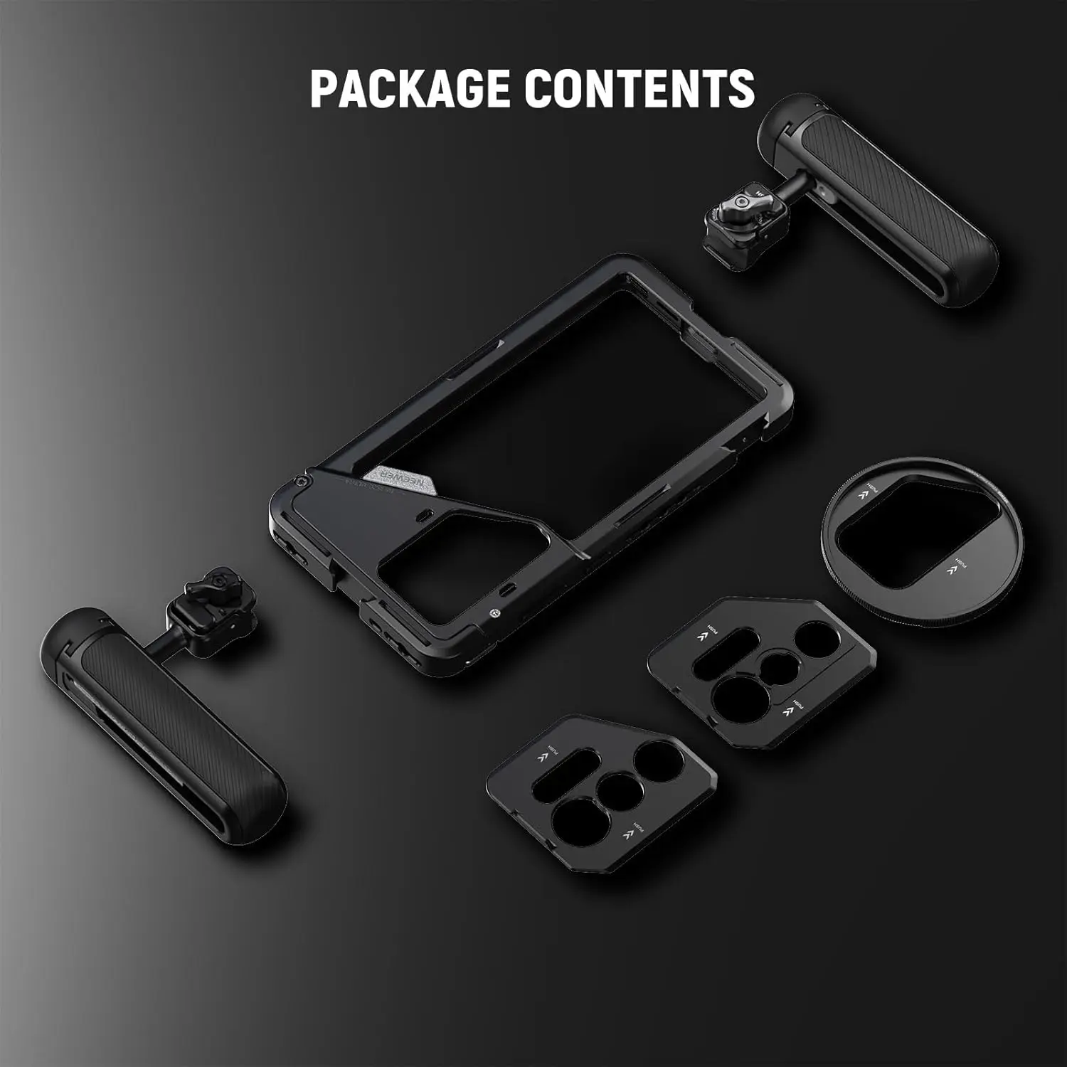 NEEWER حامل قفص الهاتف لهاتف Samsung Galaxy S25 Ultra، مثبت جهاز تصوير التسجيل بمقبض 2X، محول مرشح 67 مم