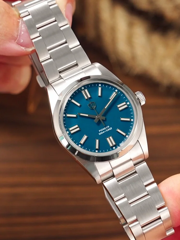 Watchdives WD1016 V3 36mm Zegarek Vintage VH31 Sweep Quartz Męski Emaliowany Niebieski K1 Szkło Bąbelkowe Szafirowe Luminescencja 10ATM Relojes — 2