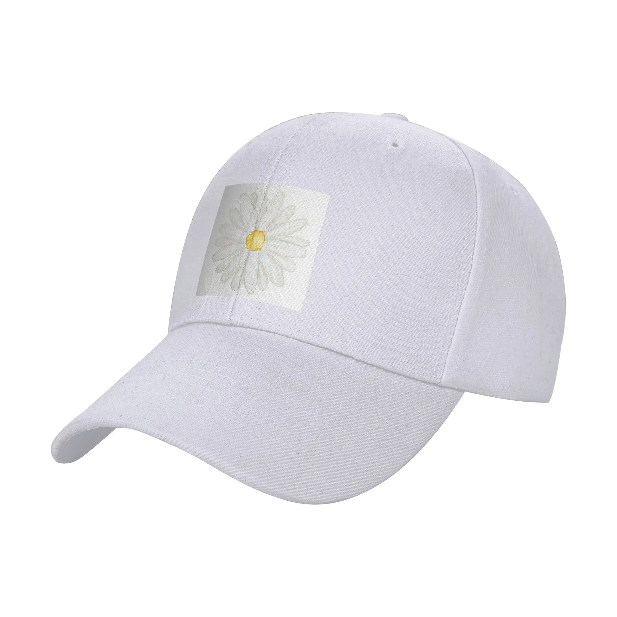 

Unisex Baseball Hats hand painted one little white daisy watercolor Outdoor Streetwear Summer Sports Baseball Caps Casquette