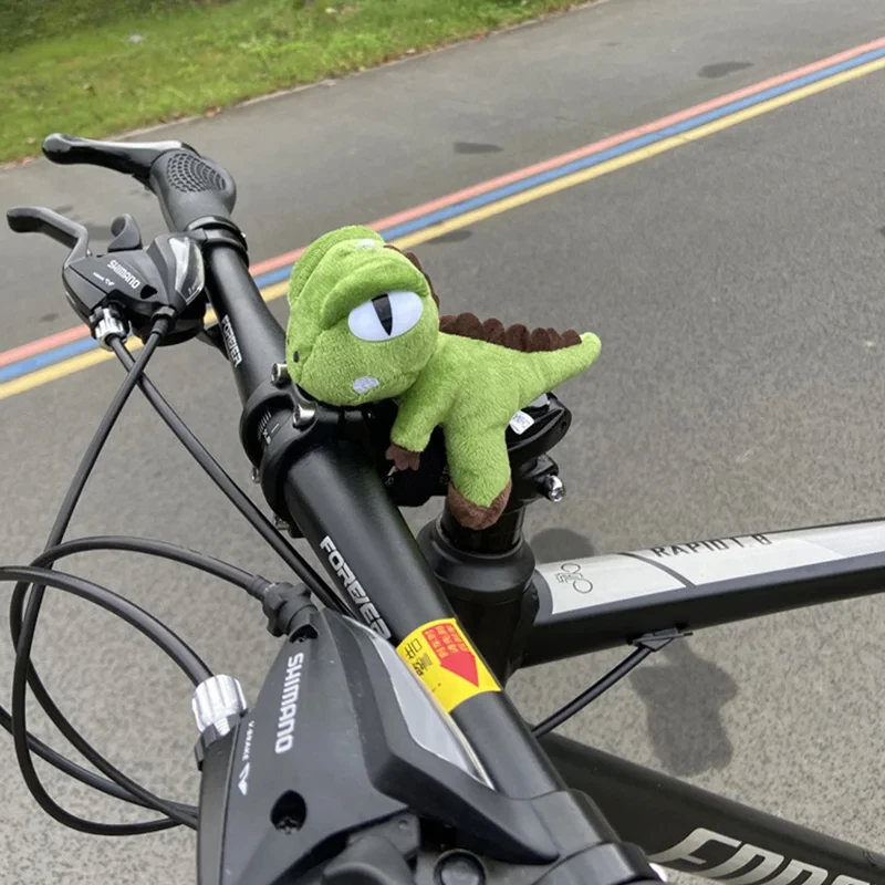 Dinosaur Bike Handlebar Ornament- Plush Stuffed Animal Decoration for Kids & Adults