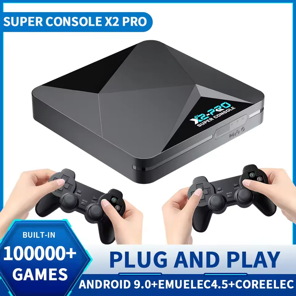 Super Console X2 Pro Game Box US/UK/EU Retro Video Game Console TV Box 100000 Video Games for SS/MAME/FC/NAOMI/Sega with Gamepad