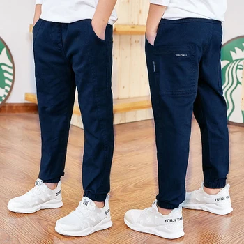 Boys Cotton Cargo Trousers 2 Spring Autumn Cotton Boys Pants Children Trousers Casual Kids Sports Pants 3 4 5 6 7 8 9 10 11 12 13 Years Teenager Boys Clothes 2