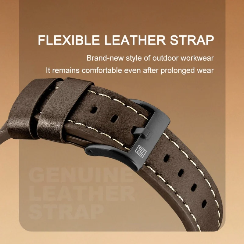 NAVIFORCE Male Stylish Chronograph Wristwatch Quartz Waterproof Genuine Leather Strap Clocks Retro Daily Outdoor Watches for Men view 6